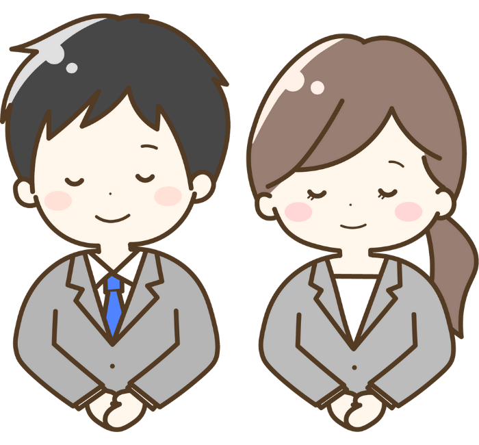 お辞儀をする男性と女性