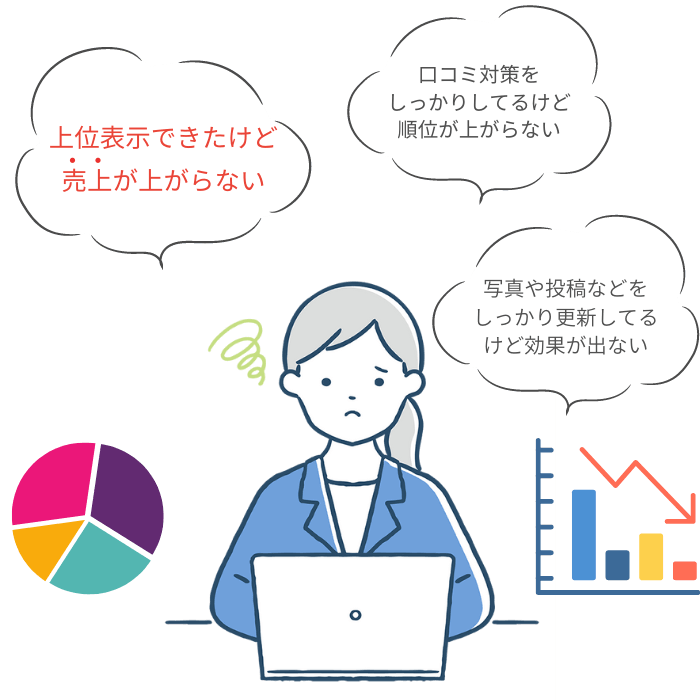 今までMEO対策をやってみたけど、こんなお悩みありませんか？